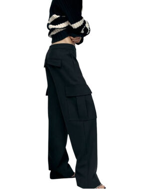 Zara Black Cargo Pants in Sz XS